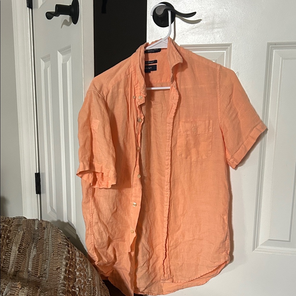 Men's Orange Short Sleeve Shirt